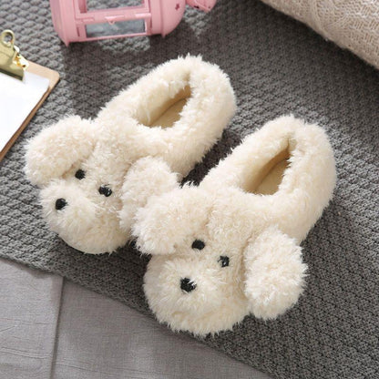 Fuzzy Puppy Cozy Plush Slippers