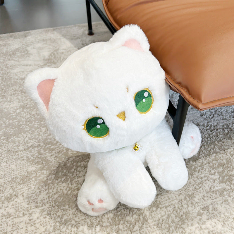 Kokoro: Kawaii White Cat Plushie | Cute Stuffed Animal Cat