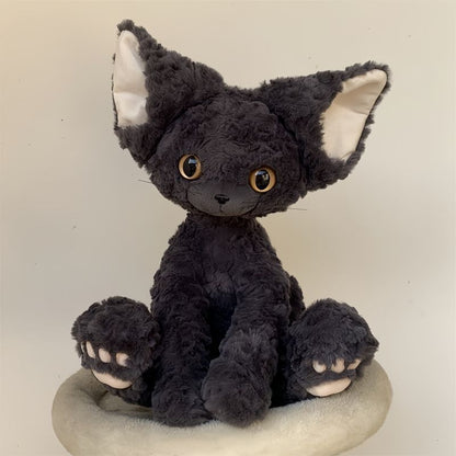 Cozy Curl Cat: Cute Curly Haired Black Cat | Black Cat Plush