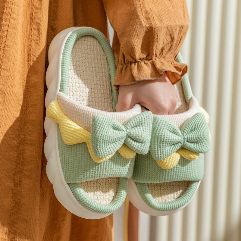 Cloud-Kissed Bow Slippers