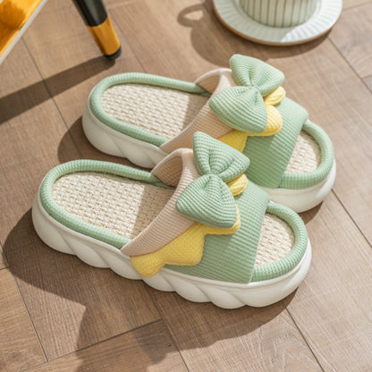 Cloud-Kissed Bow Slippers