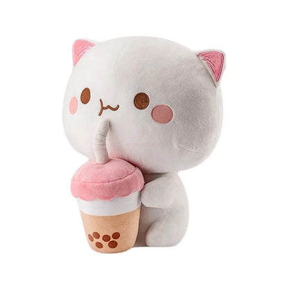 TeaTot: Peachy Boba Drinking Cat Plush