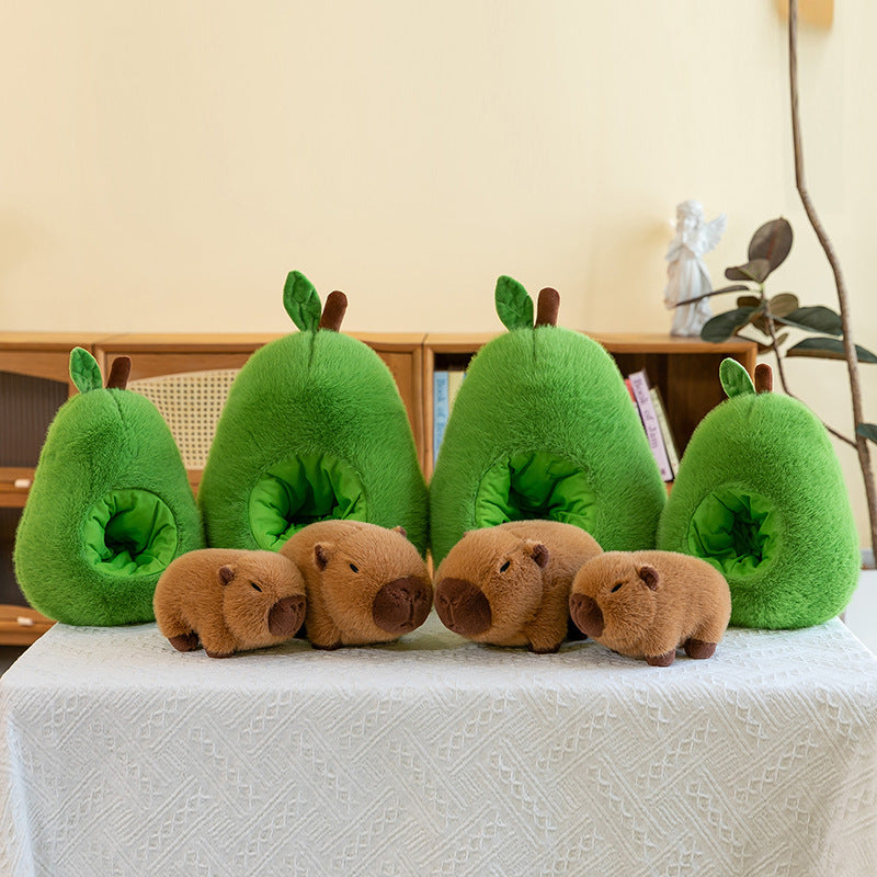 Plush Toy Avocado Capybara Pillow