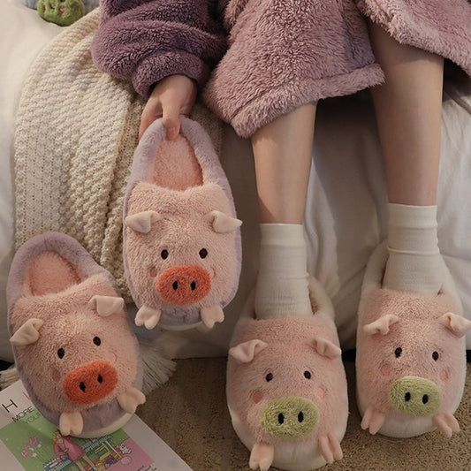 Kawaii Cloudy Pig Plush Slippers - Goodlifebean