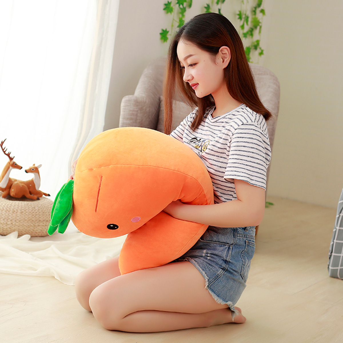 Shop Giant Carrot Stuffed Body Pillow Plush - Stuffed Animals Goodlifebean Plushies | Stuffed Animals
