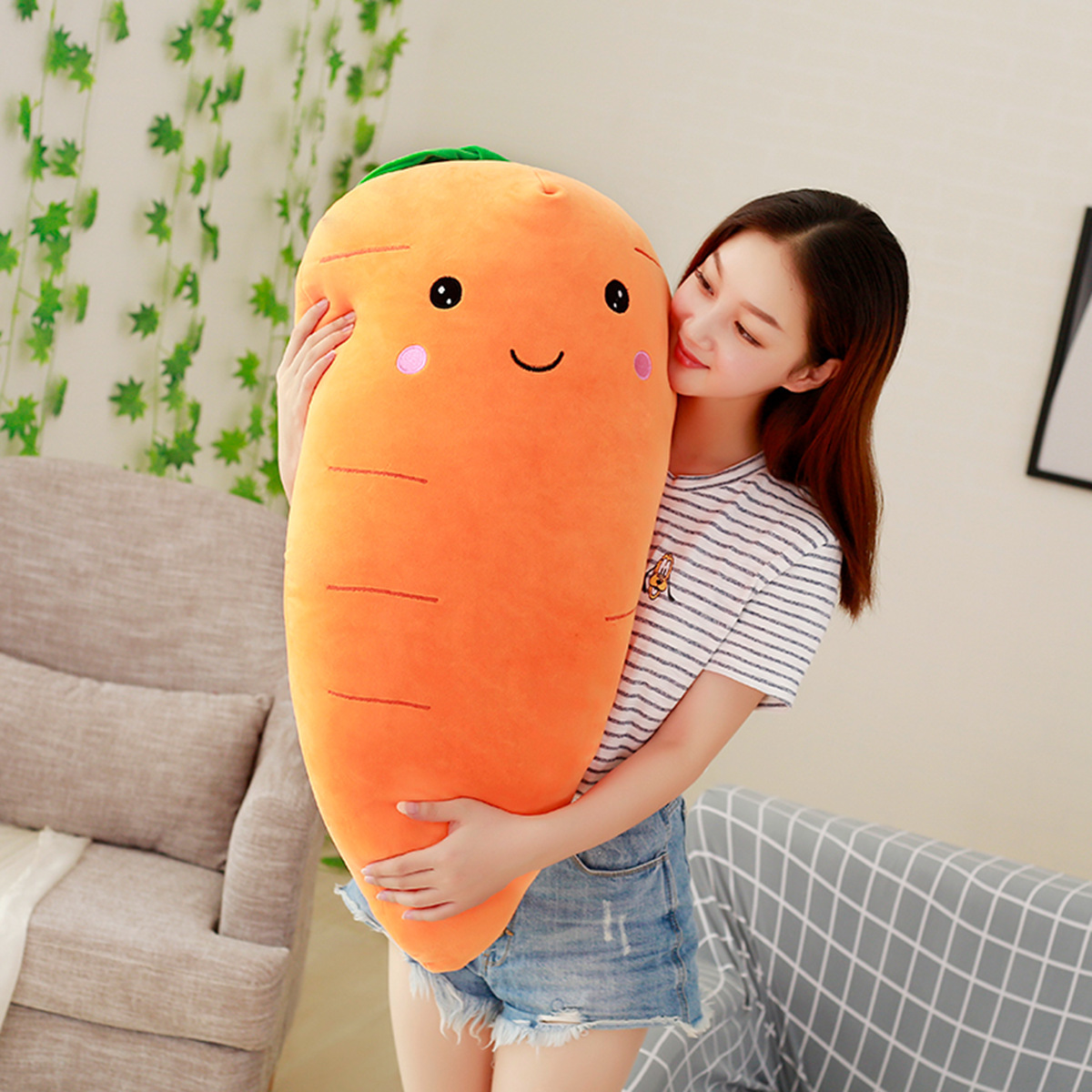Shop Giant Carrot Stuffed Body Pillow Plush - Stuffed Animals Goodlifebean Plushies | Stuffed Animals