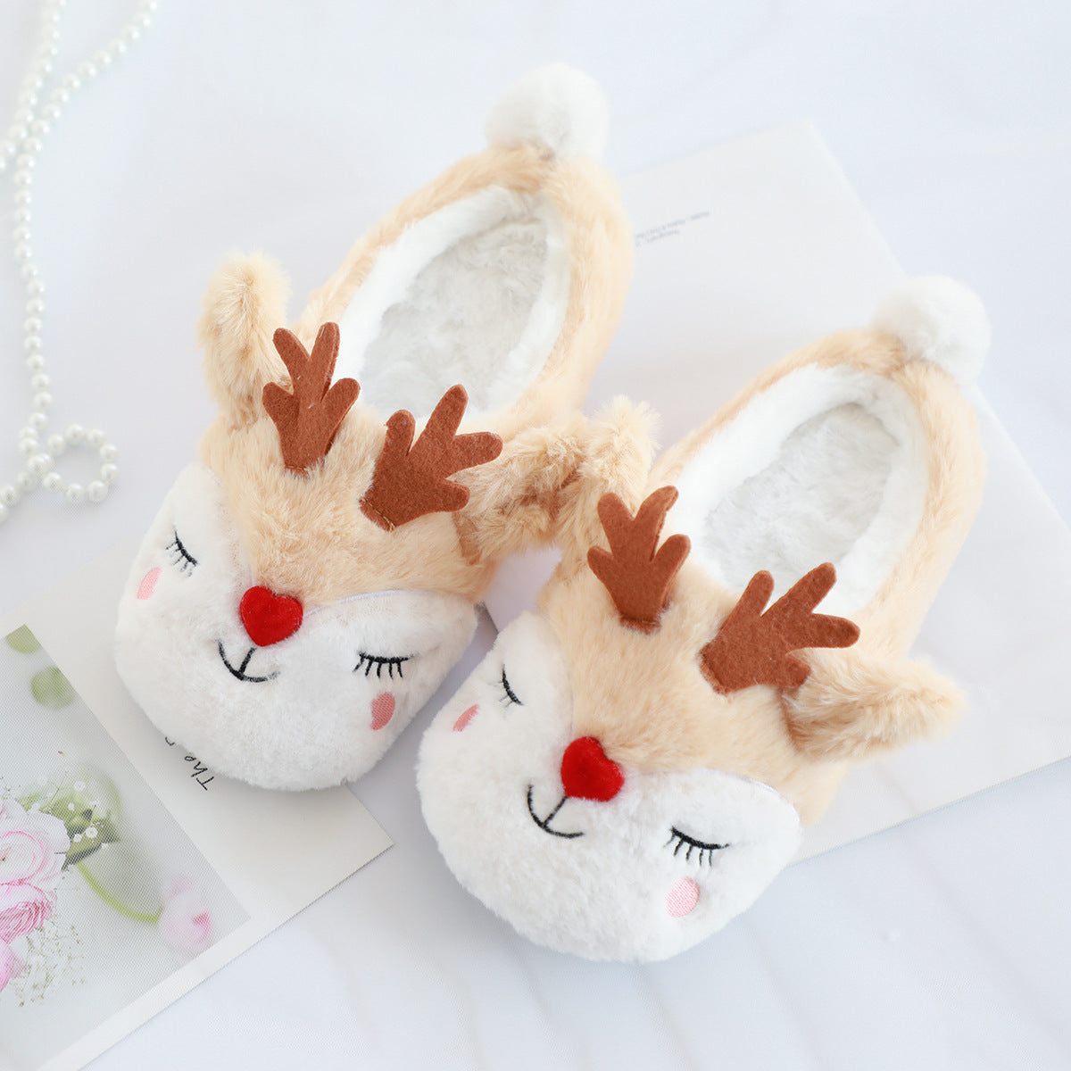 Shop Snugglee Plush Reindeer Rudolf Indoor Slippers - Shoes Goodlifebean Giant Plushies