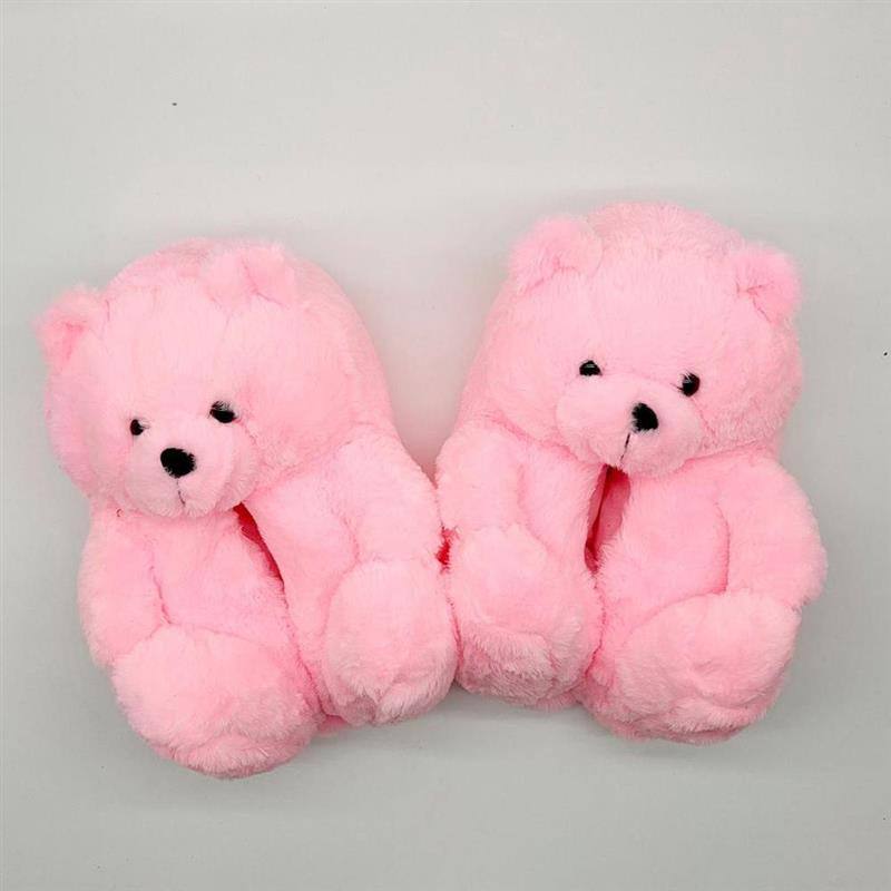 Pink teddy bear slippers new arrivals