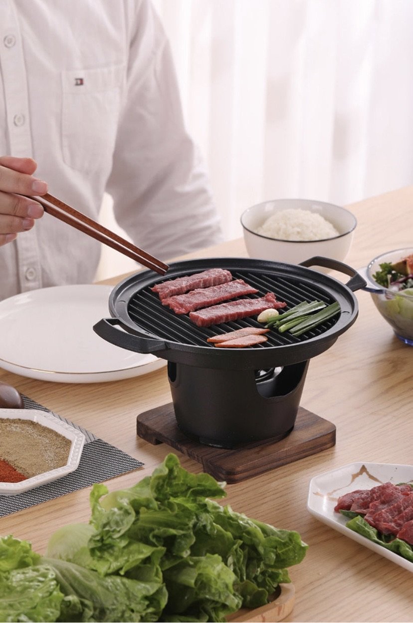 Japanese mini electric grill household smokeless barbecue small